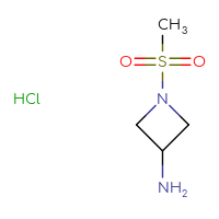 Chemical structure of 1-methanesulfonylazetidin-3-amine hydrochloride - CSSB00102700303