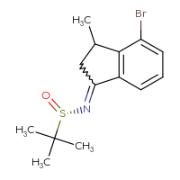 Chemical structure of (S)-N-(4-bromo-3-methyl-2,3-dihydro-1H-inden-1-ylidene)-2-methylpropane-2-sulfinamide - CSSB21332858159