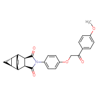 Chemical structure of (1R,2R,6S,7S,8S,10S)-4-{4-[2-(4-methoxyphenyl)-2-oxoethoxy]phenyl}-4-azatetracyclo[5.3.2.0²,⁶.0⁸,¹⁰]dodec-11-ene-3,5-dione - CSSB20621661269