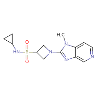 Chemical structure of N-cyclopropyl-1-{1-methyl-1H-imidazo[4,5-c]pyridin-2-yl}azetidine-3-sulfonamide - CSSS01985086057