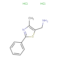Chemical structure of 1-(4-methyl-2-phenyl-1,3-thiazol-5-yl)methanamine dihydrochloride - CSSB00025788444