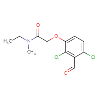 Chemical structure of 2-(2,4-dichloro-3-formylphenoxy)-N-ethyl-N-methylacetamide - CSSB03574731101