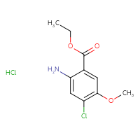 Chemical structure of ethyl 2-amino-4-chloro-5-methoxybenzoate hydrochloride - CSSB20963524959