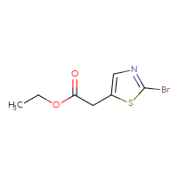 Chemical structure of ethyl 2-(2-bromo-1,3-thiazol-5-yl)acetate - CSSB00010393510