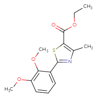 Chemical structure of ethyl 2-(2,3-dimethoxyphenyl)-4-methyl-1,3-thiazole-5-carboxylate - CSSB00026569230