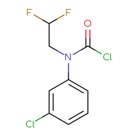 Chemical structure of N-(3-chlorophenyl)-N-(2,2-difluoroethyl)carbamoyl chloride - CSSB06259330559
