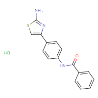 Chemical structure of N-[4-(2-amino-1,3-thiazol-4-yl)phenyl]benzamide hydrochloride - CSSB20621793522