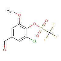 Chemical structure of 2-chloro-4-formyl-6-methoxyphenyl trifluoromethanesulfonate - CSSB20813977155