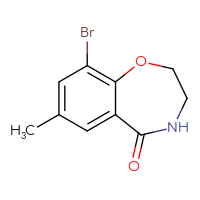 Chemical structure of 9-bromo-7-methyl-2,3,4,5-tetrahydro-1,4-benzoxazepin-5-one - CSSB00013023777