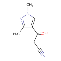 Chemical structure of 3-(1,3-dimethyl-1H-pyrazol-4-yl)-3-oxopropanenitrile - CSSB00013369218