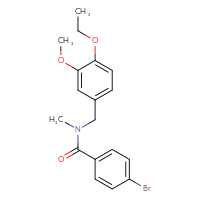 Chemical structure of 4-bromo-N-[(4-ethoxy-3-methoxyphenyl)methyl]-N-methylbenzamide - CSSB00026381642