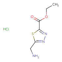 Chemical structure of ethyl 5-(aminomethyl)-1,3,4-thiadiazole-2-carboxylate hydrochloride - CSSB00160555871