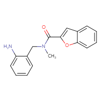 Chemical structure of N-[(2-aminophenyl)methyl]-N-methyl-1-benzofuran-2-carboxamide - CSSB00000757939