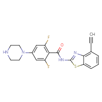Chemical structure of N-(4-ethynyl-1,3-benzothiazol-2-yl)-2,6-difluoro-4-(piperazin-1-yl)benzamide - CSSB14855340103