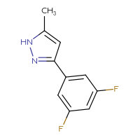 Chemical structure of 3-(3,5-difluorophenyl)-5-methyl-1H-pyrazole - CSSB02388952234