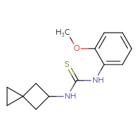 Chemical structure of 1-(2-methoxyphenyl)-3-{spiro[2.3]hexan-5-yl}thiourea - CSSB00973300155
