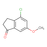 Chemical structure of 4-chloro-6-methoxy-2,3-dihydro-1H-inden-1-one - CSSB00000095639