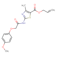 Chemical structure of prop-2-en-1-yl 2-[2-(4-methoxyphenoxy)acetamido]-4-methyl-1,3-thiazole-5-carboxylate - CSSB00026735944