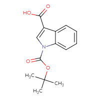 Chemical structure of 1-[(tert-butoxy)carbonyl]-1H-indole-3-carboxylic acid - CSSB00010214829