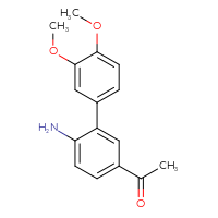 Chemical structure of 1-{6-amino-3',4'-dimethoxy-[1,1'-biphenyl]-3-yl}ethan-1-one - CSSB06583842279