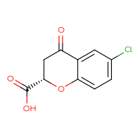 Chemical structure of (2S)-6-chloro-4-oxo-3,4-dihydro-2H-1-benzopyran-2-carboxylic acid - CSSB00135415724