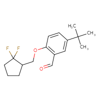 Chemical structure of 5-tert-butyl-2-[(2,2-difluorocyclopentyl)methoxy]benzaldehyde - CSSB21349249704