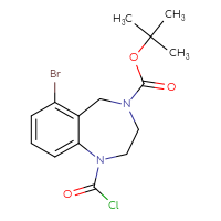 Chemical structure of tert-butyl 6-bromo-1-(carbonochloridoyl)-2,3,4,5-tetrahydro-1H-1,4-benzodiazepine-4-carboxylate - CSSB15004700789