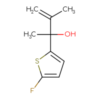 Chemical structure of 2-(5-fluorothiophen-2-yl)-3-methylbut-3-en-2-ol - CSSB21246273517