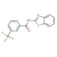 Chemical structure of N-(1,3-benzothiazol-2-yl)-3-(trifluoromethyl)benzamide - CSSB00104908061