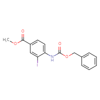 Chemical structure of methyl 4-{[(benzyloxy)carbonyl]amino}-3-iodobenzoate - CSSB03496574279