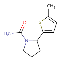 Chemical structure of 2-(5-methylthiophen-2-yl)pyrrolidine-1-carboxamide - CSSB01535411732