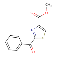 Chemical structure of methyl 2-benzoyl-1,3-thiazole-4-carboxylate - CSSB15034529135