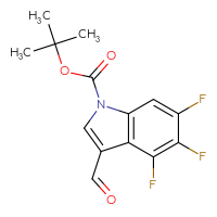 Chemical structure of tert-butyl 4,5,6-trifluoro-3-formyl-1H-indole-1-carboxylate - CSSB21332128919
