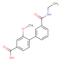 Chemical structure of 3'-(ethylcarbamoyl)-2-methoxy-[1,1'-biphenyl]-4-carboxylic acid - CSSB00150701083