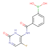 Chemical structure of {3-[(5-fluoro-2-oxo-2,3-dihydropyrimidin-4-yl)carbamoyl]phenyl}boronic acid - CSSB21531616177