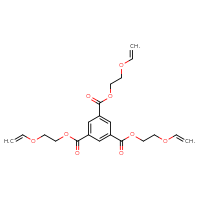 Chemical structure of 1,3,5-tris[2-(ethenyloxy)ethyl] benzene-1,3,5-tricarboxylate - CSSB14813030196