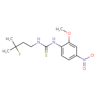 Chemical structure of 3-(3-fluoro-3-methylbutyl)-1-(2-methoxy-4-nitrophenyl)thiourea - CSSB07050067964