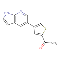 Chemical structure of 1-(4-{1H-pyrrolo[2,3-b]pyridin-5-yl}thiophen-2-yl)ethan-1-one - CSSB06587590964