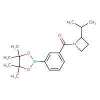 Chemical structure of 2-(propan-2-yl)-1-[3-(4,4,5,5-tetramethyl-1,3,2-dioxaborolan-2-yl)benzoyl]azetidine - CSSB02195989026