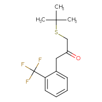 Chemical structure of 1-(tert-butylsulfanyl)-3-[2-(trifluoromethyl)phenyl]propan-2-one - CSSB00009517739