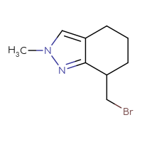 Chemical structure of 7-(bromomethyl)-2-methyl-4,5,6,7-tetrahydro-2H-indazole - CSSB07096248925