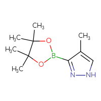Chemical structure of 4-methyl-3-(4,4,5,5-tetramethyl-1,3,2-dioxaborolan-2-yl)-1H-pyrazole - CSSB00102527747