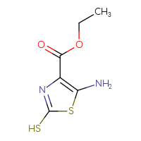 Chemical structure of ethyl 5-amino-2-sulfanyl-1,3-thiazole-4-carboxylate - CSSB00102611973