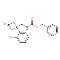 Chemical structure of benzyl N-{[1-(2-bromophenyl)-3-oxocyclobutyl]methyl}carbamate - CSSB03496573230
