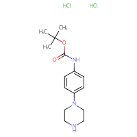 Chemical structure of tert-butyl N-[4-(piperazin-1-yl)phenyl]carbamate dihydrochloride - CSSB00020675774