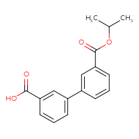 Chemical structure of 3'-[(propan-2-yloxy)carbonyl]-[1,1'-biphenyl]-3-carboxylic acid - CSSB00102625402