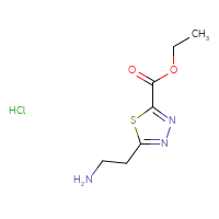 Chemical structure of ethyl 5-(2-aminoethyl)-1,3,4-thiadiazole-2-carboxylate hydrochloride - CSSB00160558775