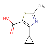 Chemical structure of 4-cyclopropyl-2-methyl-1,3-thiazole-5-carboxylic acid - CSSB00012182797