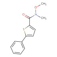 Chemical structure of N-methoxy-N-methyl-5-phenylthiophene-2-carboxamide - CSSB01997623864