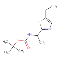 Chemical structure of tert-butyl N-[1-(5-ethyl-1,3-thiazol-2-yl)ethyl]carbamate - CSSB00012651004